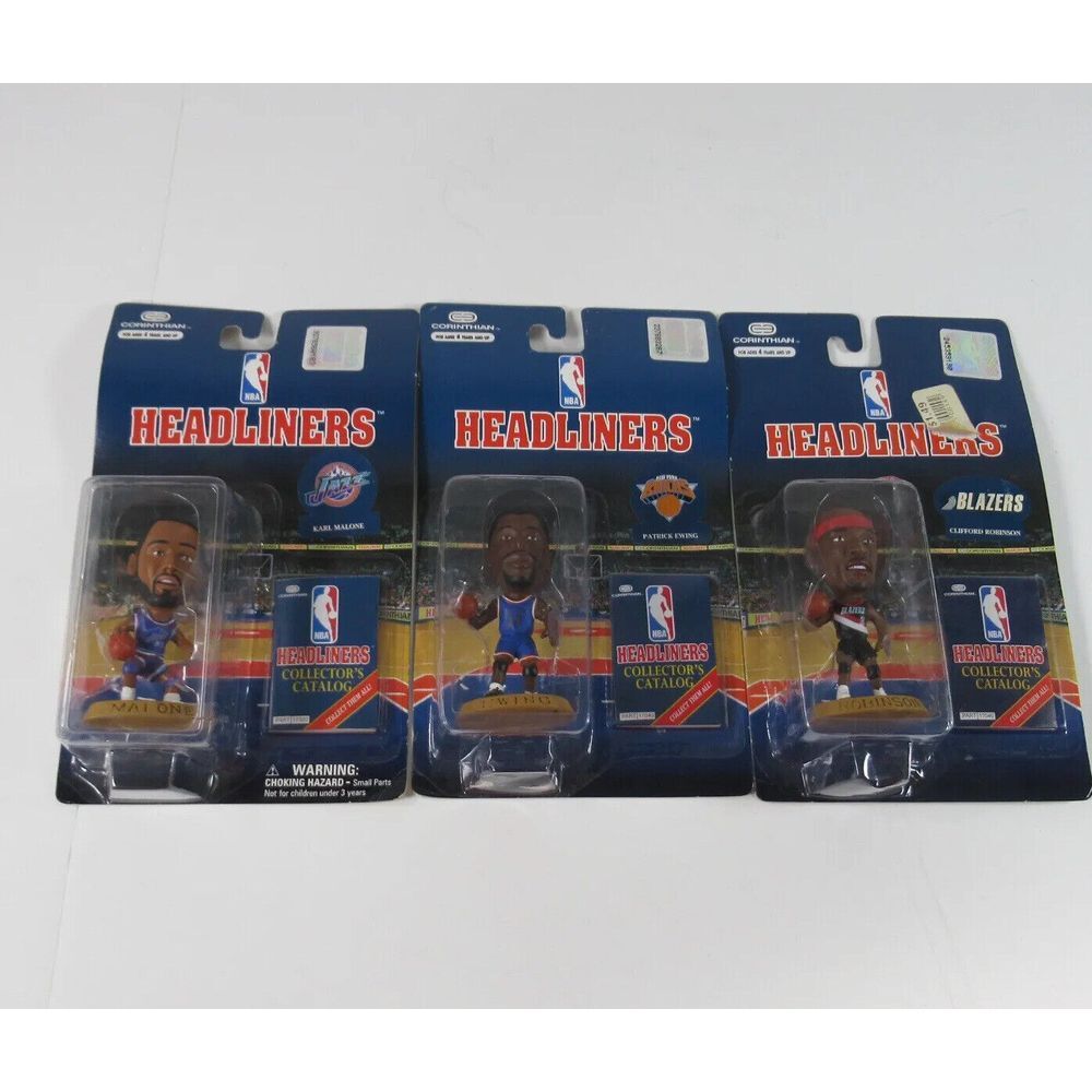 NBA Headliners Figures Lot Of 3 Ewing Malone Robinson